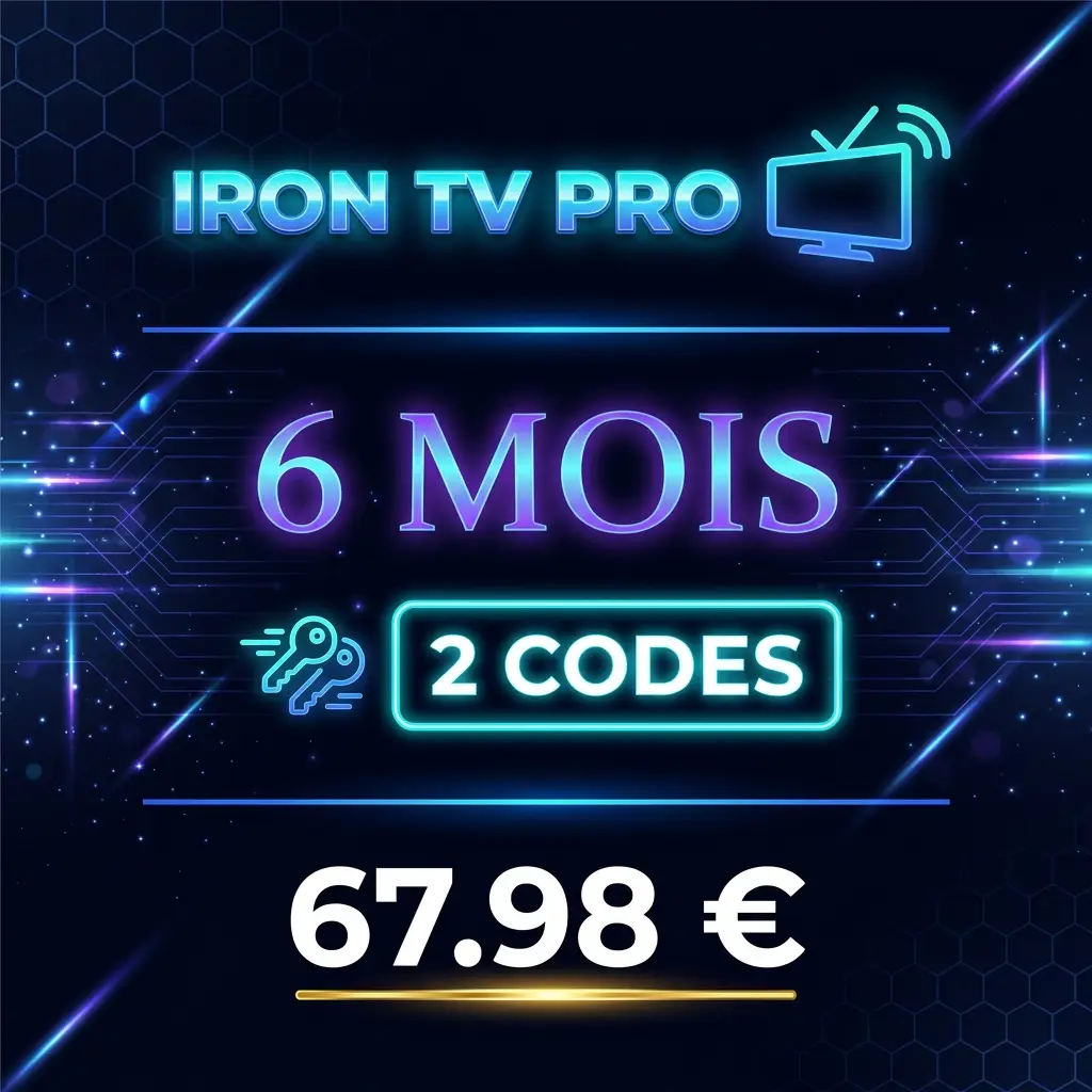 Iron TV Pro – 6 Mois – 2 Codes 1 img